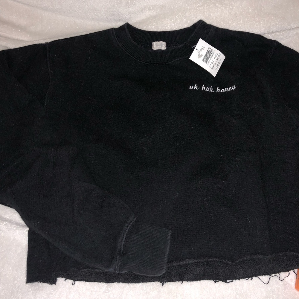 BRAND NEW black crop sweatshirt